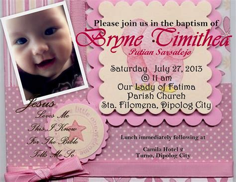Lovemyredeemer My Diy Baby Girl Christening Invitation Card