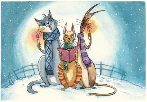 Christmas Cat Choir By Maina On Deviantart