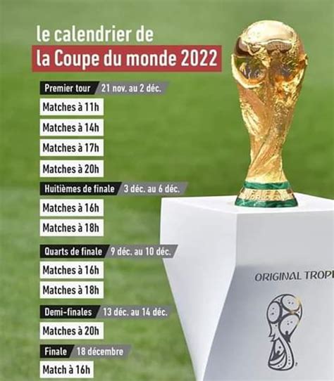 La Fifa Officialise Le Calendrier Du Mondial 2022 Coupe Du Monde 2022