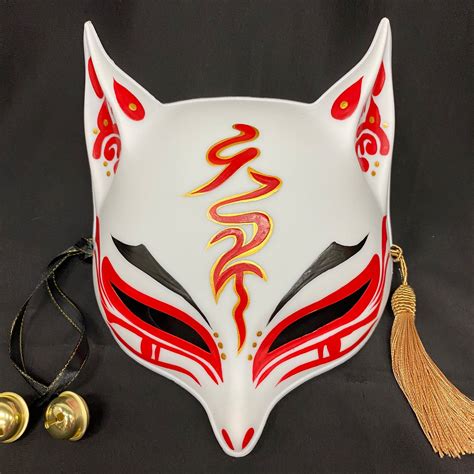 Kitsune Mask Demon Sharp Ears Japanese Fox Mask Etsy