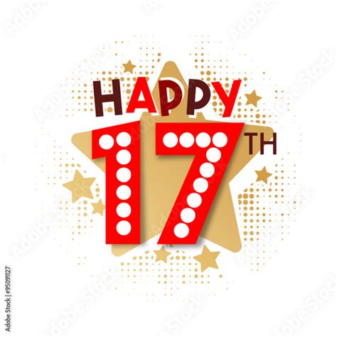 Happy 17th Birthday Stock Image And Royalty Free Vector Files On