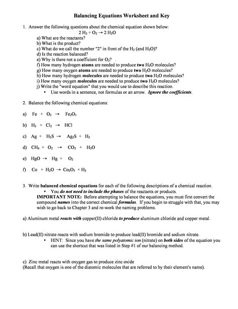 Download the pdf of the worksheet here. 49 Balancing Chemical Equations Worksheets with Answers