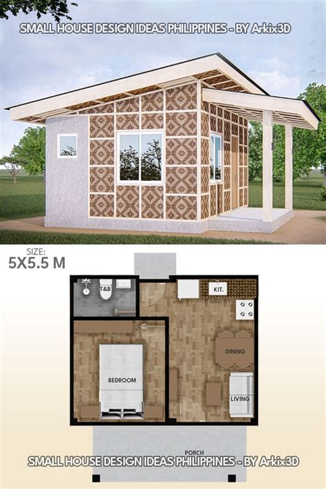 1 Bedroom Small House Amakan Version Small House Design Small