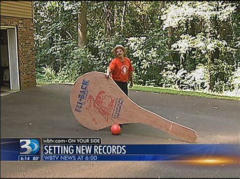 Man Goes For Record With Giant Paddle Ball