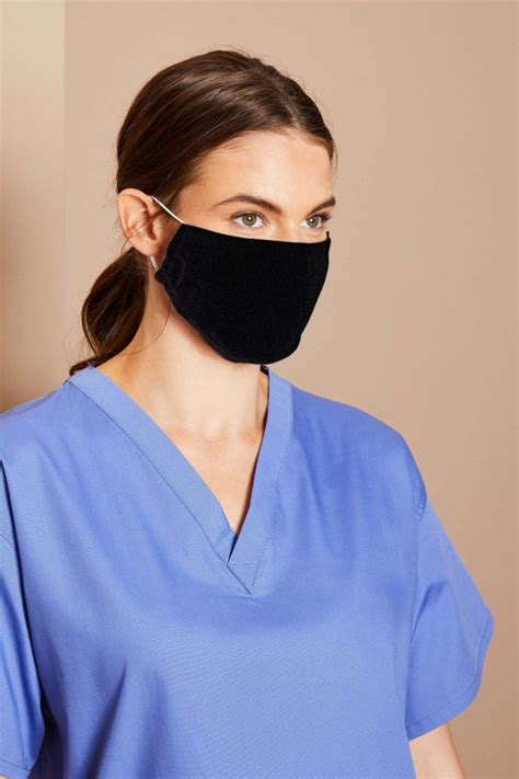 Washable 3 Layer Fabric Face Mask Black Simon Jersey Face Coverings