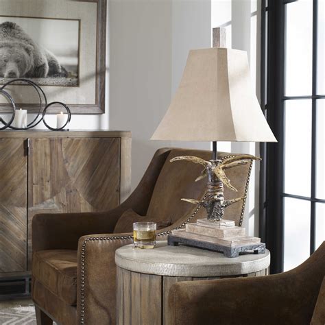 Uttermost 27960 stag horn dark shade table lamp. Stag Horn Table Lamp | Uttermost