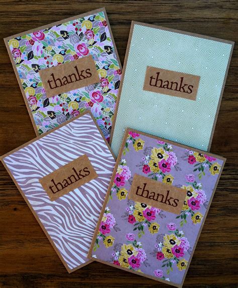Thank You Cards Set Of 10 Etsy Handmade Thank You Cards Simple