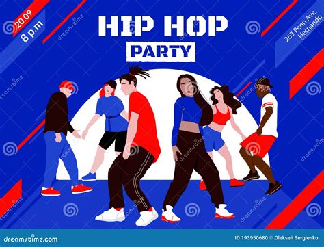 Hip Hop Party Street Dances Like Turfing Krump Jazz Funk Print Ready