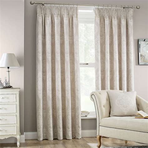Linen Seraphina Pencil Pleat Curtain Collection Greige Living Room