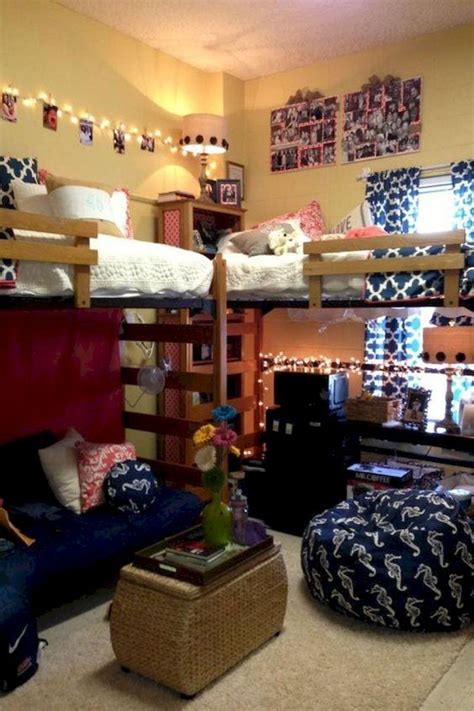 100 Cute Loft Beds College Dorm Room Design Ideas For Girl 53