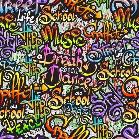 Graffiti Word Seamless Pattern Graffiti Spray Paint Graffiti Wall Art