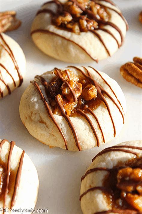 Pecan Pie Cookies Recipe With Cream Cheese Cookie Base Greedy Eats