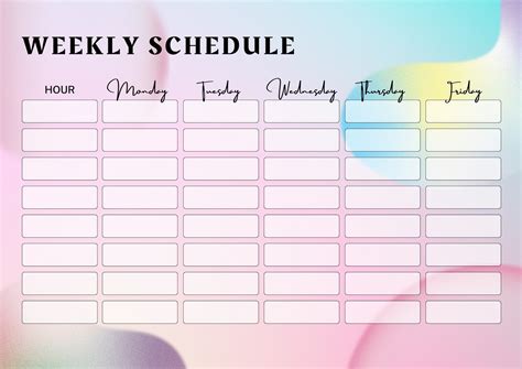 Aesthetic Schedule Template Timetable Template Study