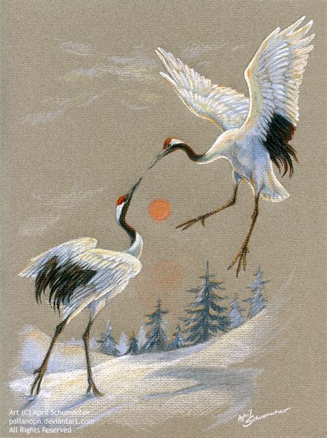 Dancing Cranes Bird Art Japanese Art Asian Art