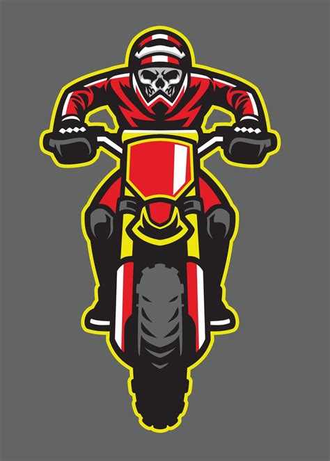 Mascot Skull Riding Motocross Bike 21681755 Vector Art At Vecteezy