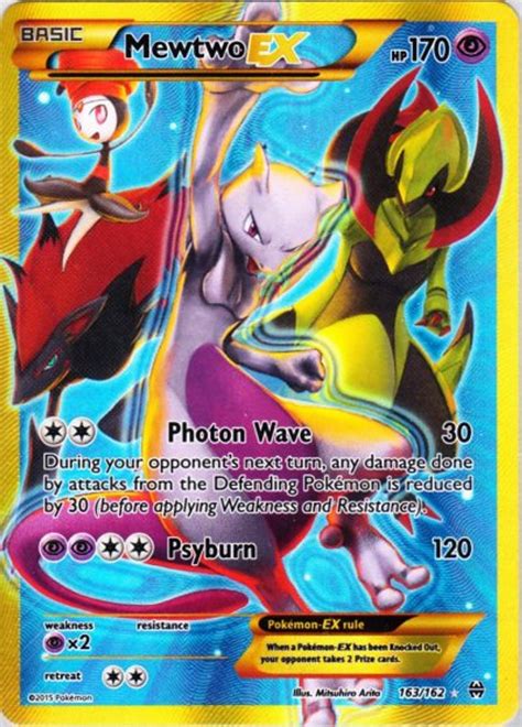 Pokemon X Y Breakthrough Single Card Secret Rare Holo Mewtwo Ex 163