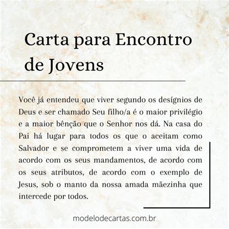 5 Cartas Para Encontro De Jovens Tenha Um Encontro Lindo Com Deus Modelos De Carta