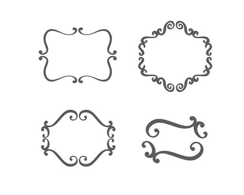 Vector Vintage Set Of Border Frames Engraving With Retro Ornament In