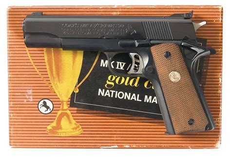 Colt Mk Iv Series 70 Gold Cup National Match Semi Automatic Pistol With Box