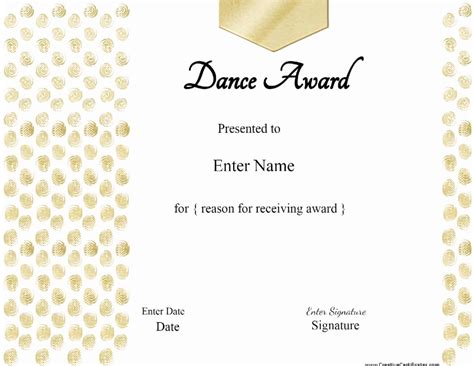13 Dance Certificate Template Free Printable Word And Pdf With Dance