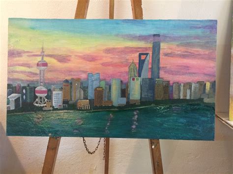 In diesem video zeigt renate linnemeier zwei helle abstrakte bilder. Skyline Shanghai Pu Dong Acrylbild malen mit acryl ...