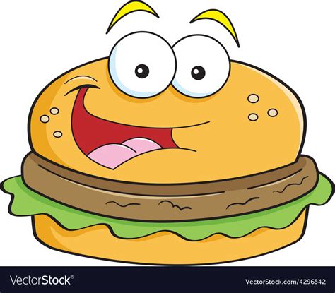 Cartoon Hamburger Royalty Free Vector Image Vectorstock