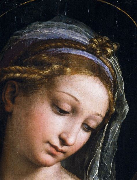 Raphael Detail From Virgin Of The Rose 1516 Peinture Renaissance