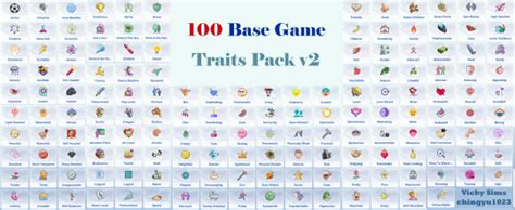 Vicky Sims 💯 Chingyu1023 100 Base Game Traits Pack V2