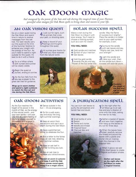 Enhancing Mind Body Spirit 21 Nature Magic Card 11 Back Oak Moon