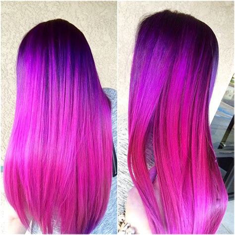 Purple To Hot Pink Colormelt Pink Ombre Hair Bright