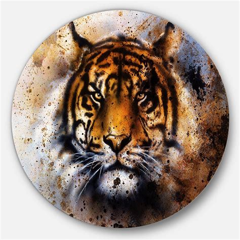 Designart Tiger Collage With Rust Design Animal Digital Small Ebay