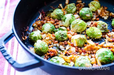 It is a dish that can be eaten as its own meal or as a side dish. Easy Brussels Sprouts Recipe with Kimchi and Pancetta ...