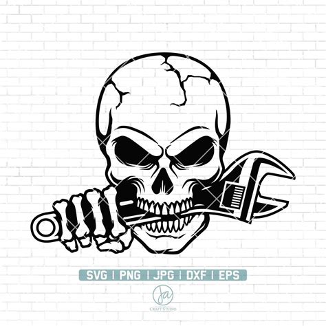 Mechanic Skull Svg Skull Mechanic Svg Mechanic Logo Etsy Ireland