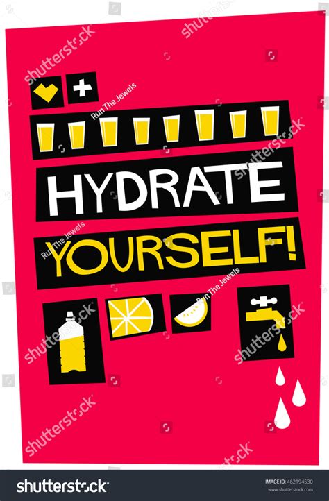Hydrate Yourself Flat Style Vector Illustration Stock Vector Royalty