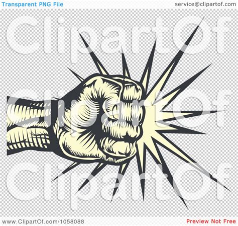 Royalty Free Vector Clip Art Illustration Of A Fist Making Impact By
