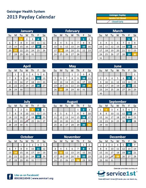 2016 Federal Payday Calender Calendar Template 2016