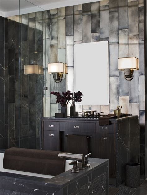 Extending 6″ wall mounted shaving vanity cosmetic makeup mirror bathroom. Antique Mirror Tile | Houzz