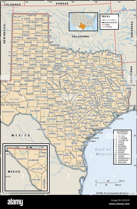 Political Map Of Texas Stock Photo Alamy