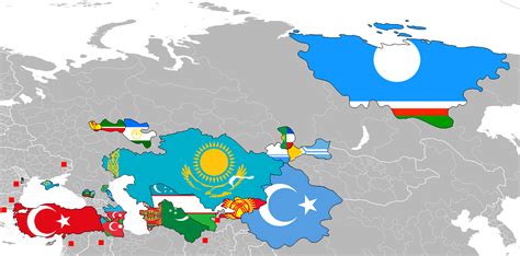 Flag Map Of The Turkic World Vexillology