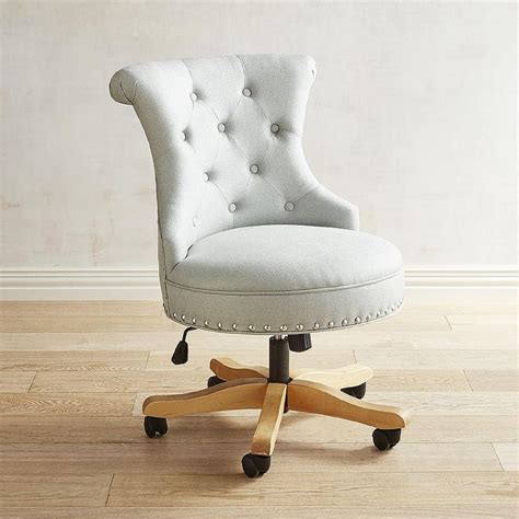 Genuine leather executive office chair, ergonomic mid back computer desk chair adjustable swivel task chair with armrest for home office furniture(brown). White Leather Button Tufted Office Chair