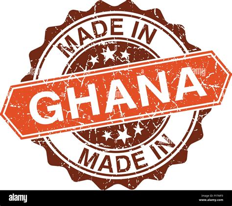 Made In Ghana Vintage Stamp Isolated On White Background Stock Vector