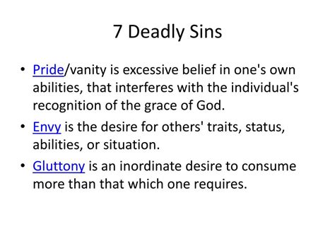 Ppt 7 Deadly Sins Powerpoint Presentation Free Download Id2059851