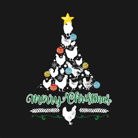 Merry Christmas Chicken Tree Holiday T Shirt Christmas T Shirt