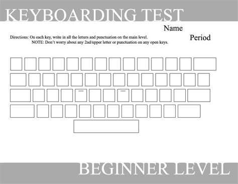 Blank Typing Keyboard Worksheet Keyboarding Free