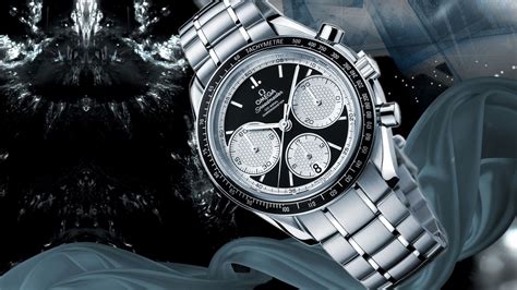 Round Silver Colored Omega Chronograph Watch With Link Band Watch