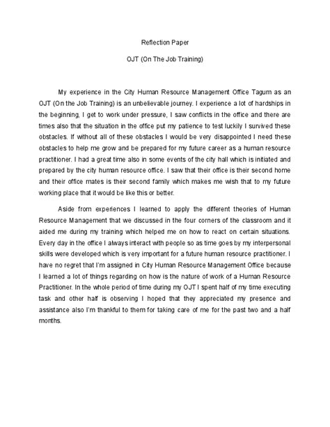 School Essay Example Of Reflection Paper About Seminar