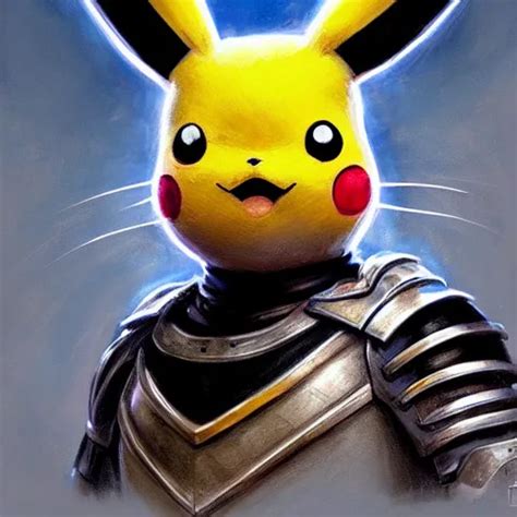 Pikachu As A Realistic Fantasy Knight Closeup Stable Diffusion