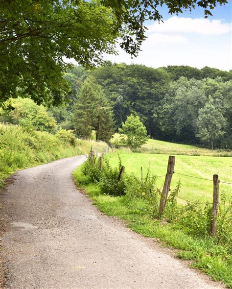 Idyllic Footpath Through Fields And Forest Stock Image Image Of Green