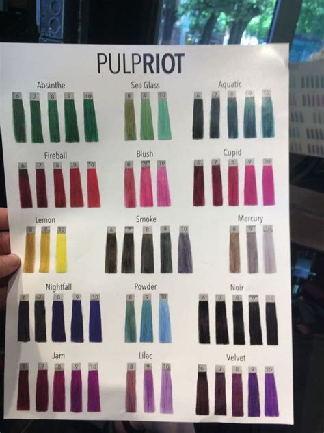 Pulp Riot Color Chart