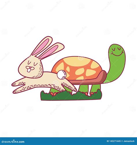 Rabbit And Turtle Cartoons Stock Vector Illustration Of Bunny 145271445